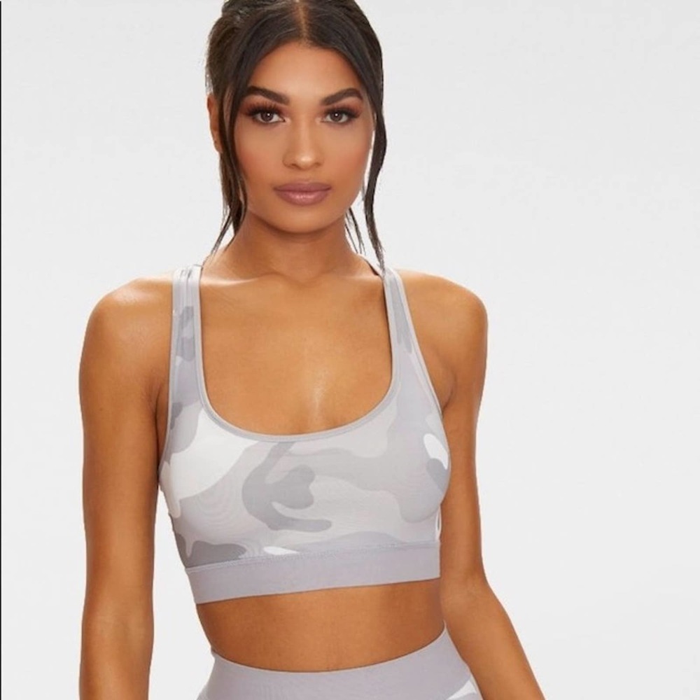 PrettyLittleThing | EUC Camo Racerback Sports Bra
